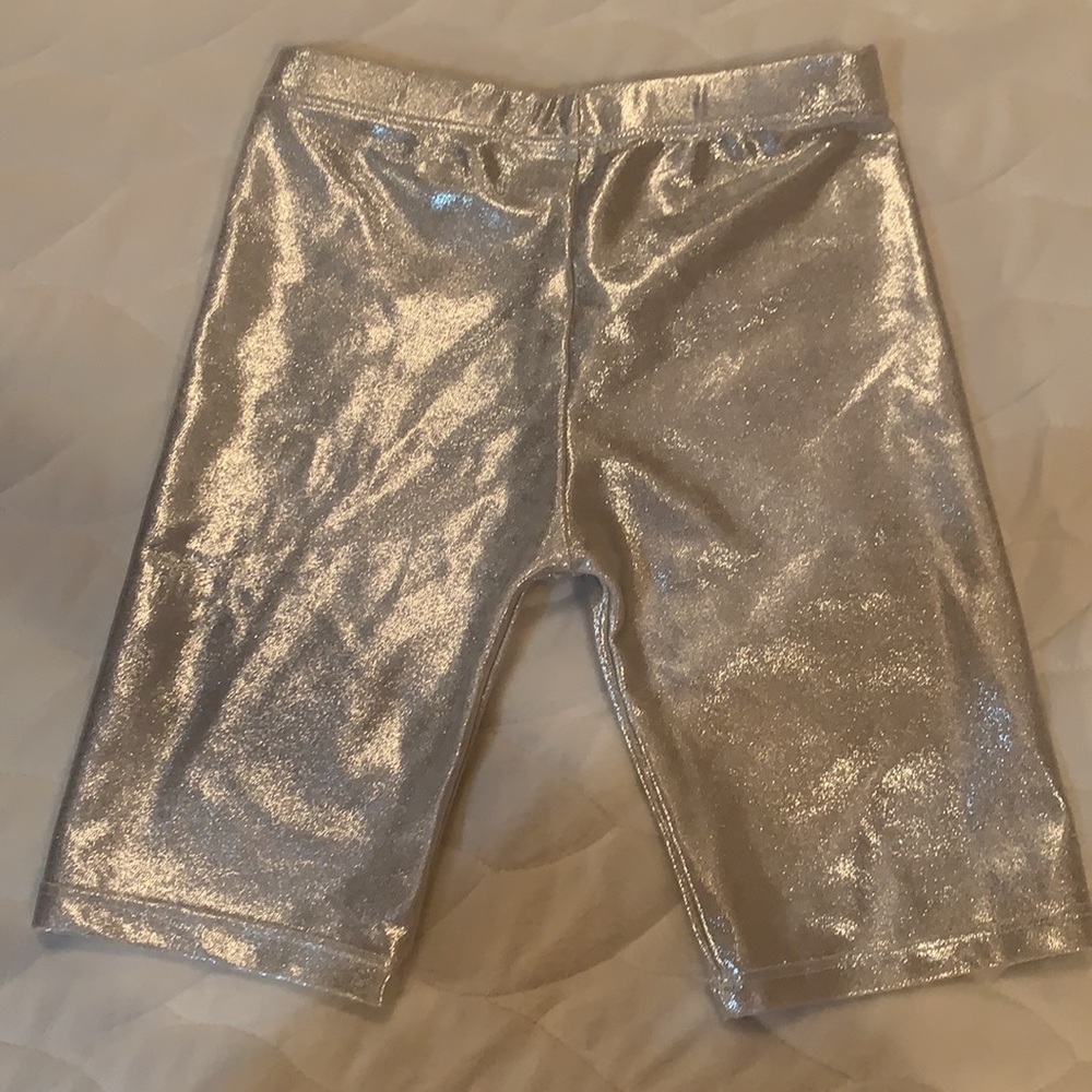 Dori creations metallic silver bike shorts girls size 7 - Picture 3 of 4